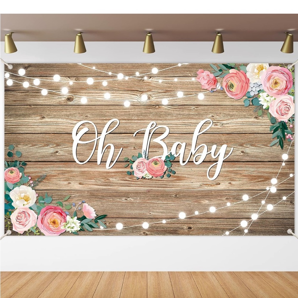 Rustic oh baby banner